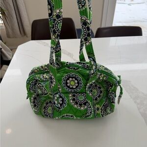 Vera Bradley small duffel bag in the "Cupcakes Green" quilted cotton pattern